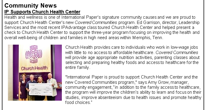 IP Supports Church Health Center